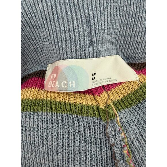 FREE PEOPLE BEACH Mariner Sweater Pant Drawstring Womens Medium Multi Striped - Picture 8 of 9